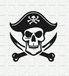 Piratenschädel und gekreuzte Knochen